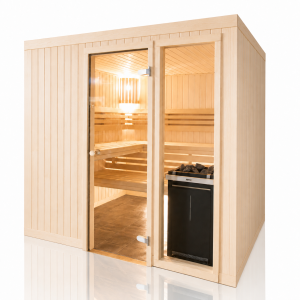 Holzsauna Espe mit Fronteinstieg und grossem Fenster