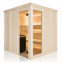 Holzsauna Fichte Massiv mit Fenster