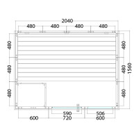 Sauna Komfort Small  208x158x204 cm