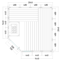 Sauna Comfort Corner 206x206x204cm