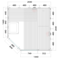 Sauna Alaska Corner Infra+ 206x206x204cm