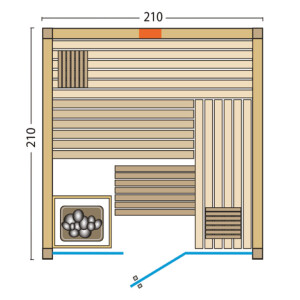 Sauna Panorama Complete Espe 210x210x203cm