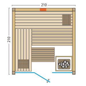 Sauna Panorama Complete Espe 210x210x203cm