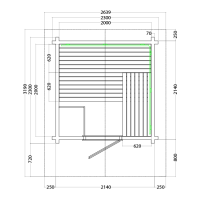 Sauna house Country with gable roof 2300x2300x2900mm