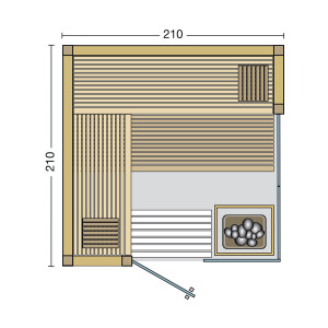 Sauna Aurora Premium 210x210x210cm