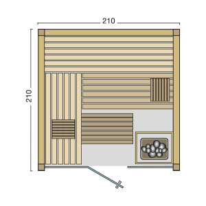Sauna Panorama 210 Fichte - 210x210x203cm