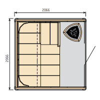 Harvia Sauna Claro 2070x2070x2070mm