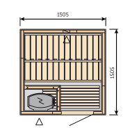 Harvia Sauna Variant 1505x1505x2030mm Fronteinstieg