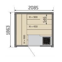 Harvia Sauna Solide 2085x1863x2100mm