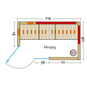 Infrared cabin TrioSol Sera left 2138x1280x2030mm fir, FH...