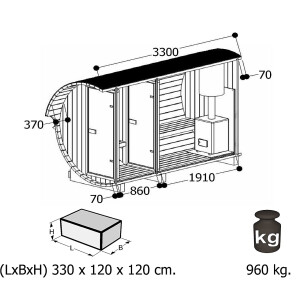 Sauna Barrel 330