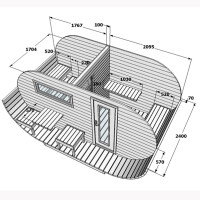 Sauna Barrel Oval 400