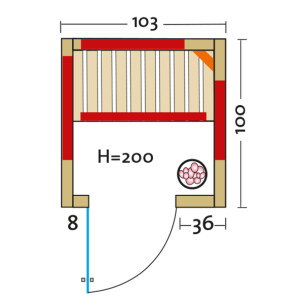 Infrared cabin TrioSol Natura 103 Spruce 1030x1000x2000mm