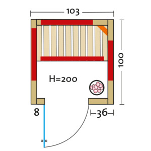 Infrarotkabine TrioSol Natura 103 Fichte 1030x1000x2000mm