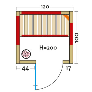 Infrared cabin TrioSol Natura 120 Spruce 1200x1000x2000mm