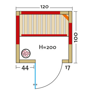 Infrarotkabine TrioSol Natura 120 Fichte 1200x1000x2000mm