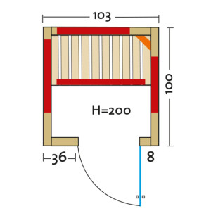 Infrared cabin Vario Natura 103 Spruce 1030x1000x2000mm