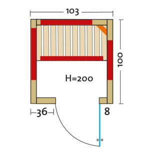 Infrarotkabine Vario Natura 103 Fichte 1030x1000x2000mm
