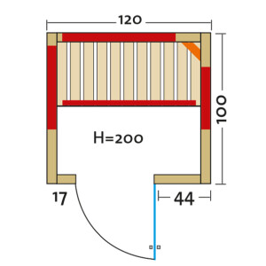 Infrared cabin Vario Natura 103 Spruce 1030x1000x2000mm