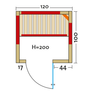 Infrarotkabine Vario Natura 120 Fichte 1200x1000x2000mm