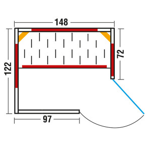 Infrarotkabine Vario Natura 148 Ecke Fichte 1480x1215x2000mm