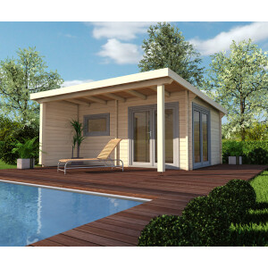 Sauna house Bella 1 with pent roof 4890x3690x2820mm and...