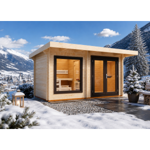 Saunahaus Bella 3 mit Pultdach 4590x2140x2480mm und...