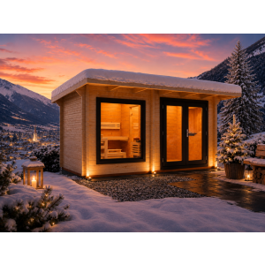 Saunahaus Bella 3 mit Pultdach 4590x2140x2480mm und...