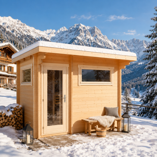 Sauna house Timo with pent roof