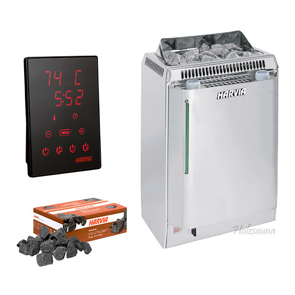 Set: Saunaofen Harvia Topclass Combi 8kW - Harvia Xenio Combi Steuerung - 20kg Saunasteine