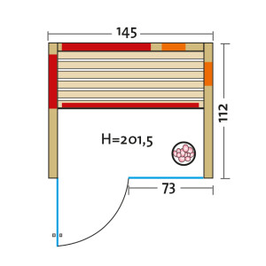 Infrarotkabine TrioSol Glas 145 Tanne VG 1450x1120x2015mm