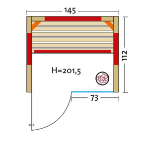 Infrared cabin TrioSol Glass 145 Spruce 1450x1120x2015mm