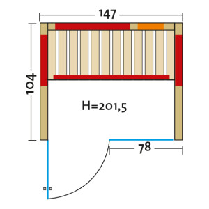 Infrared cabin Vario Natura 147 glass - solid spruce 40mm...