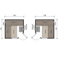 Sauna Espoo Massivholz 45mm mit Eckeinstieg und Fenster