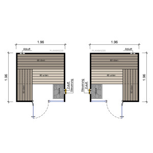 Sauna Espoo solid wood 45mm with front entrance and window