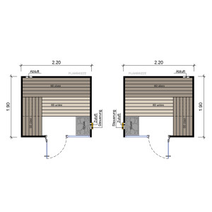 Sauna Espoo solid wood 45mm with front entrance and window
