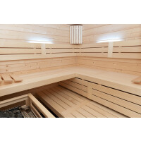 Sauna Espoo solid wood 45mm with front entrance and window