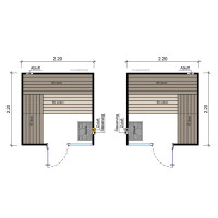 Sauna Espoo solid wood 45mm with front entrance and window