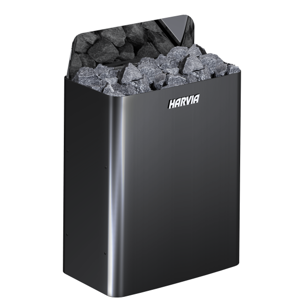 Harvia sauna heater The Wall Black Steel 6kW, including 20kg sauna stones