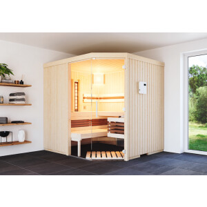 Sauna Safir Complete Spruce 213x213x203cm Corner entry...