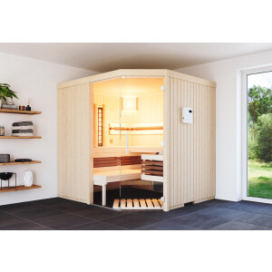 Sauna Safir Complete Espe 214x214x203cm mit Eckeinstieg...