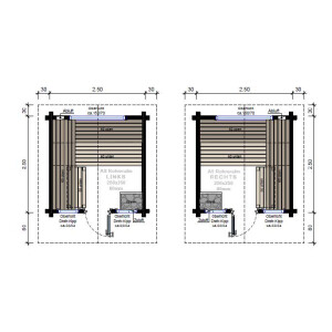 Sauna house Country with gable roof 2300x2300x2900mm