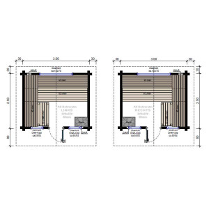 Sauna house Country with gable roof 2300x2300x2900mm