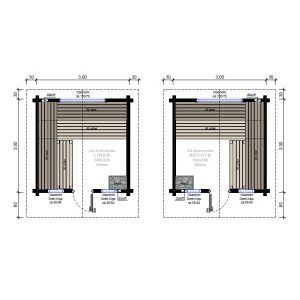 Sauna house Country with gable roof 2300x2300x2900mm