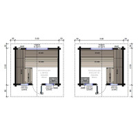 Sauna house Country with gable roof 2300x2300x2900mm