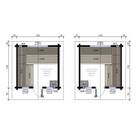 Sauna house Country with gable roof 2300x2300x2900mm