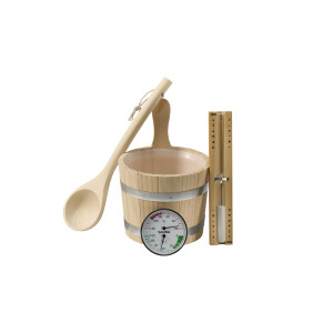 Saunaset Lima mit Sanduhr, Klimamessstation, 3L...