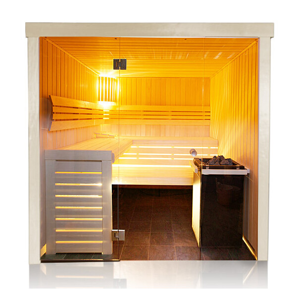 Holzsauna Glasfront Espe Ausstellungsmodell