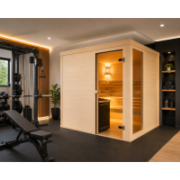 Holzsauna Fichte Massiv mit Fenster Swissmade