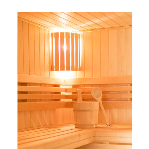 Holzsauna Espe waagrecht  mit Fronteinstieg waagrecht
